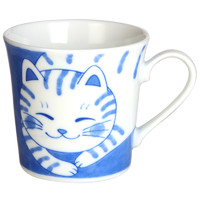 lucky lychee 日本进口美浓烧马克杯可爱猫咪陶瓷杯子日式早餐水杯茶杯咖啡杯