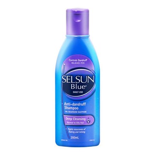 Selsun blue SELSUN 去屑控油止痒洗发水男女无硅油深层清洁头皮1藓1溢脂性紫盖 深层清洁型-紫色款200ml
