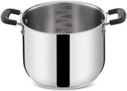 Lagostina 拉歌蒂尼 实用烹饪锅 带 2 个手柄 适用于电磁炉 灰色 22 厘米 钢 18/10