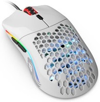 Glorious Model O 高性能 USB RGB Odin 游戏鼠标,6 个可编程按钮 - 亮白色