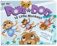 Melissa & Doug 儿童书 - Poke-a-Dot: 10 只小猴子(带按钮的纸板书) - 为幼儿和儿童 3 岁以上
