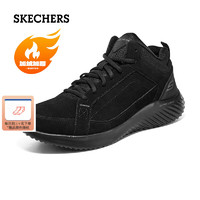 SKECHERS 斯凯奇 男鞋绑带保暖舒适百搭休闲鞋耐磨运动鞋 全黑色-411 41码