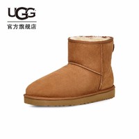 UGG 男士舒适平底经典时尚纯色迷你休闲短靴雪地靴1002072