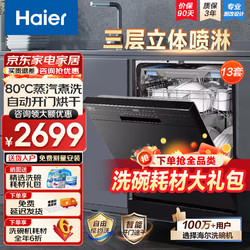Haier 海尔 EW130266BKT 嵌入式洗碗机 13套H40黑色
