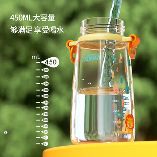 布朗博士儿童水杯 吸管杯PPSU大容量450ml水杯 3-6岁水杯 可外带背带水杯