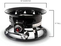 Outland Living Firebowl 893 豪华户外便携式丙烷燃气火盆带盖和携带套件,直径 19 英寸(约 48.2 厘米),黑色