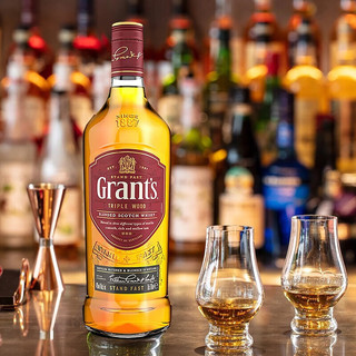 Grant's 格兰 三桶陈酿调配型 苏格兰单一麦芽威士忌 1000ml 洋酒(礼盒装）