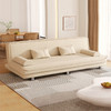 锦需 沙发客厅家用多功能懒人沙发床 精织棉麻浅灰色沙发床两用1.8m