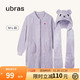  Ubras 保暖加厚睡衣套装加绒睡衣冬季女可外穿绒家居服(主推) 柔灰紫-睡袍 M　