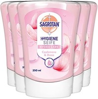 SAGROTAN No-Touch羊绒与玫瑰洗手液补充装 – 用于自动感应式皂液筒–5 x 250ml 实用优惠装