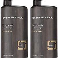 Every Man Jack 男士檀香沐浴露,适合所有肤质 - 使用天然椰子和甘油清洁、滋养和滋润您的肌肤 - 2 瓶