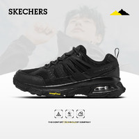 斯凯奇（Skechers）男士户外旅行鞋防滑耐磨气垫城市户外鞋厚底缓震运动休闲鞋 BBK全黑色 41.5