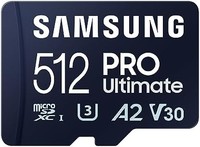 SAMSUNG 三星 PRO Ultimate microSD 存储卡 + 适配器,512GB microSDXC,高达 200 MB/s
