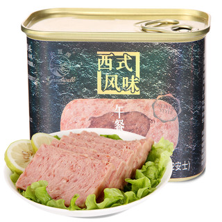 长城牌西式风味午餐肉罐头即食340g无添加玉米淀粉下饭菜速食食品