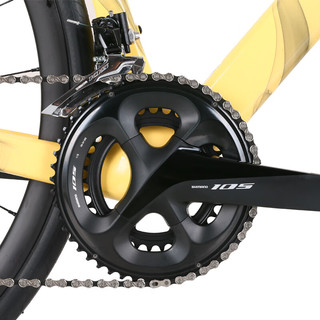 喜德盛公路自行车2024版RS7碳纤综合车架碳纤前叉禧玛诺105 银杏黄 XS码 105电变版