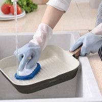 千奉 家用家务洗碗手套女厨房橡胶防水洗衣服胶皮耐用加厚耐磨清洁加长