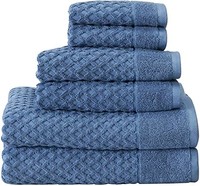 Simpli-Magic 79454 钻石浴巾套装,6 件套,2 条浴巾,2 条手巾,2 条毛巾,蓝色