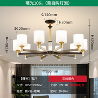 雷士 免费安装：美式简约吊灯大气客厅灯 10头带防尘盖赠光源