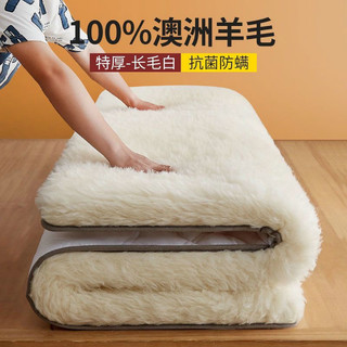 YALU 雅鹿 澳洲纯羊毛床垫床褥冬天保暖防潮羊羔绒软垫子可折叠学生双人垫被