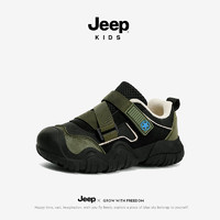 Jeep 吉普 儿童运动鞋跑步鞋魔术贴 23AW8602黑/军绿