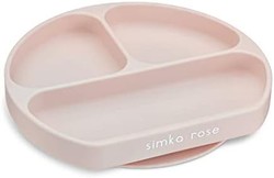 Simka 玫瑰吸盤盤 適合嬰幼兒 - 分隔硅膠盤 - 不含 BPA - 可用洗碗機清洗和微波爐(花瓣)