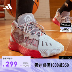 adidas 阿迪达斯 官方罗斯Son of Chi男子秋季签名版中帮专业篮球鞋 灰/白/红 43(265mm)