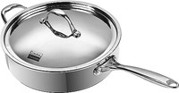 Cooks Standard Multi-Ply Clad 10.5" Deep Saute Pan with Lid, 4 quart, Stainless Steel