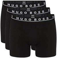 HUGO BOSS 男士带徽标弹力棉平角内裤（3件装）