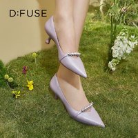 D:FUSE DFuse迪芙斯春夏羊皮珍珠链条高跟单鞋