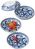 西海陶器 波佐见烧 盘子 现代蓝 餐盘 5件套 直径 14.5厘米 带包装盒 50942