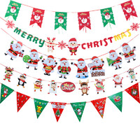 小艾艾 圣诞装饰品场景布置拉旗挂饰商场店铺圣诞老人室内家用天花板挂件