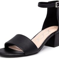 SUGAR 糖果手机 女式 Noelle 低两件式粗跟礼服鞋女式踝带浅口凉鞋