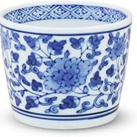 CtoC JAPAN Shutoc Japan 荞麦面碗 蓝色 直径8.1x6.5厘米 荞麦 猪口 波佐见烧 花唐草 830054