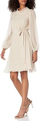 Donna Karan 唐纳·卡兰 DKNY 女式灯笼袖荷叶边配腰带连衣裙
