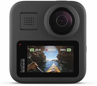 GoPro Max - 防水 360 度数字运动相机，具有牢固的稳定性、触摸屏和语音控制 - 高清直播，黑色