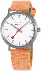 MONDAINE 瑞士国铁 经典瑞士官方铁路手表 | 白色/橙色, 石英机芯
