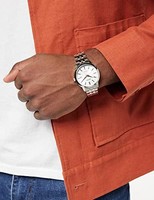 SEIKO 精工 男士指针式自动手表 带不锈钢表带 SRPH85K1, 银, 手链
