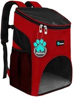 海外 PetAmi 高级宠物背包，适合小型猫和犬 | 通风设计，*带，扣子支撑| 专为旅行、远足和户外使用设计 红色
