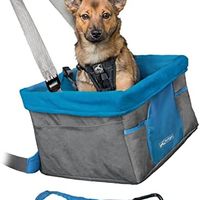 kurgo 狗狗汽车座椅，加高狗座椅，易于组装，用于 9 公斤以下的宠物，灰色/蓝色
