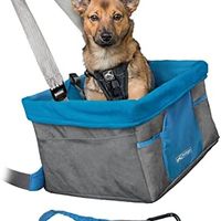 kurgo 狗狗汽车座椅，加高狗座椅，易于组装，用于 9 公斤以下的宠物，灰色/蓝色