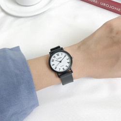 雅帝阁 考试专用数字手表女初高中学生韩版简约 黑带白 手表+(电池)