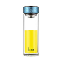 HEENOOR 希诺 抗菌玻璃杯双层隔热钛杯高档礼盒水杯男女士泡茶简约便携茶杯