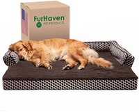 furhaven 宠物舒适沙发凝胶泡沫宠物床 – 3种颜色可选 Diamond Brown 特大号