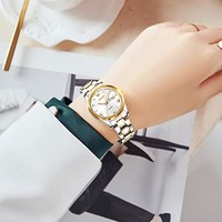 OLEVS 欧利时 女式手表金色钻石经典优雅礼服腕表不锈钢防水日期日期
