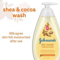 强生婴儿 Johnson's Skin Nourishing Moisture 婴儿沐浴露,含乳木果和可可油,低*性和无泪婴儿沐浴液