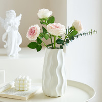 江莱 高级感奶油陶瓷花瓶鲜花水培插花摆件客厅餐厅干花装饰品简约现代