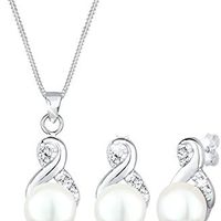 Elli 女士珠宝套装 Infinity Symbol 搭配淡水珍珠和水晶