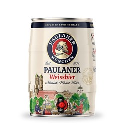 paulaner保拉纳柏龙进口啤酒德国原装酵母型小麦啤酒5l1桶装5l1桶