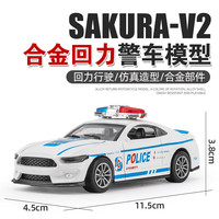 达闻西 儿童玩具小男孩合金玩具车模型仿真警察合金汽车玩具 白色野马