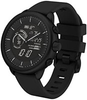 FOSSIL 中性款 Gen 6 *版 44mm 硅胶混合智能手表,颜色:黑色(型号:FTW7080)